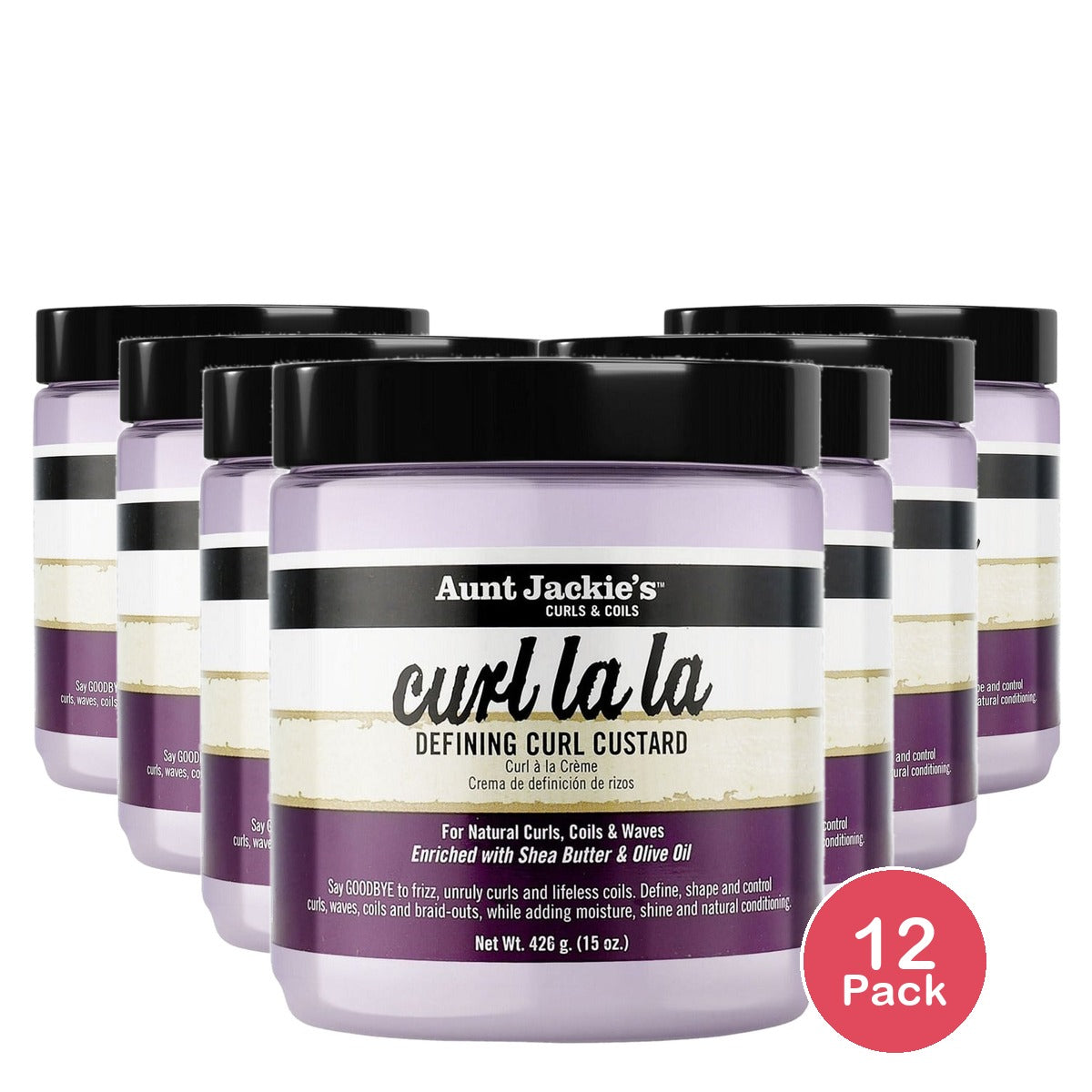 Aunt Jackie's Curl La La Defining Curl Custard 15 Oz (Pack of 12)
