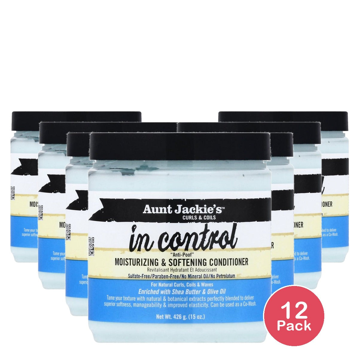Aunt Jackie's Curls & Coils In Control Softening Conditioner 15 Oz (Pack of 12)
