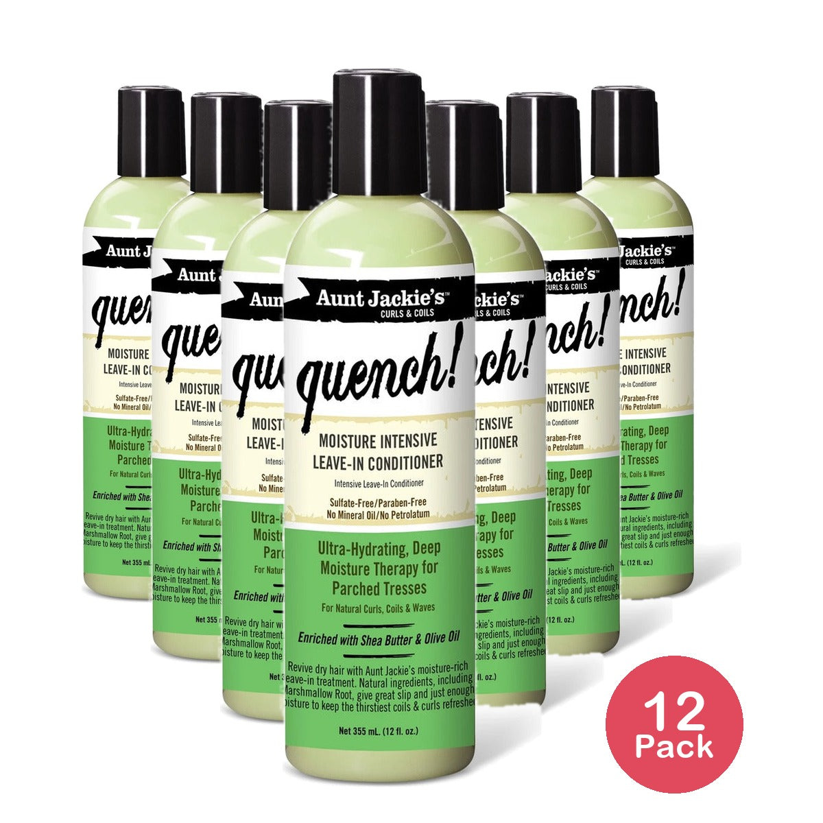 Aunt Jackie's Curls & Coils Quench Leave-In Conditioner 12 Oz (Pack of 12)