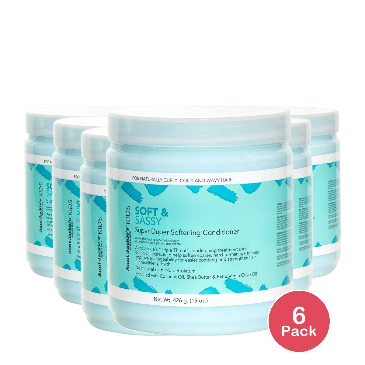 Aunt Jackie's Girls Soft and Sassy Conditioner 15 Oz (Pack of 6)