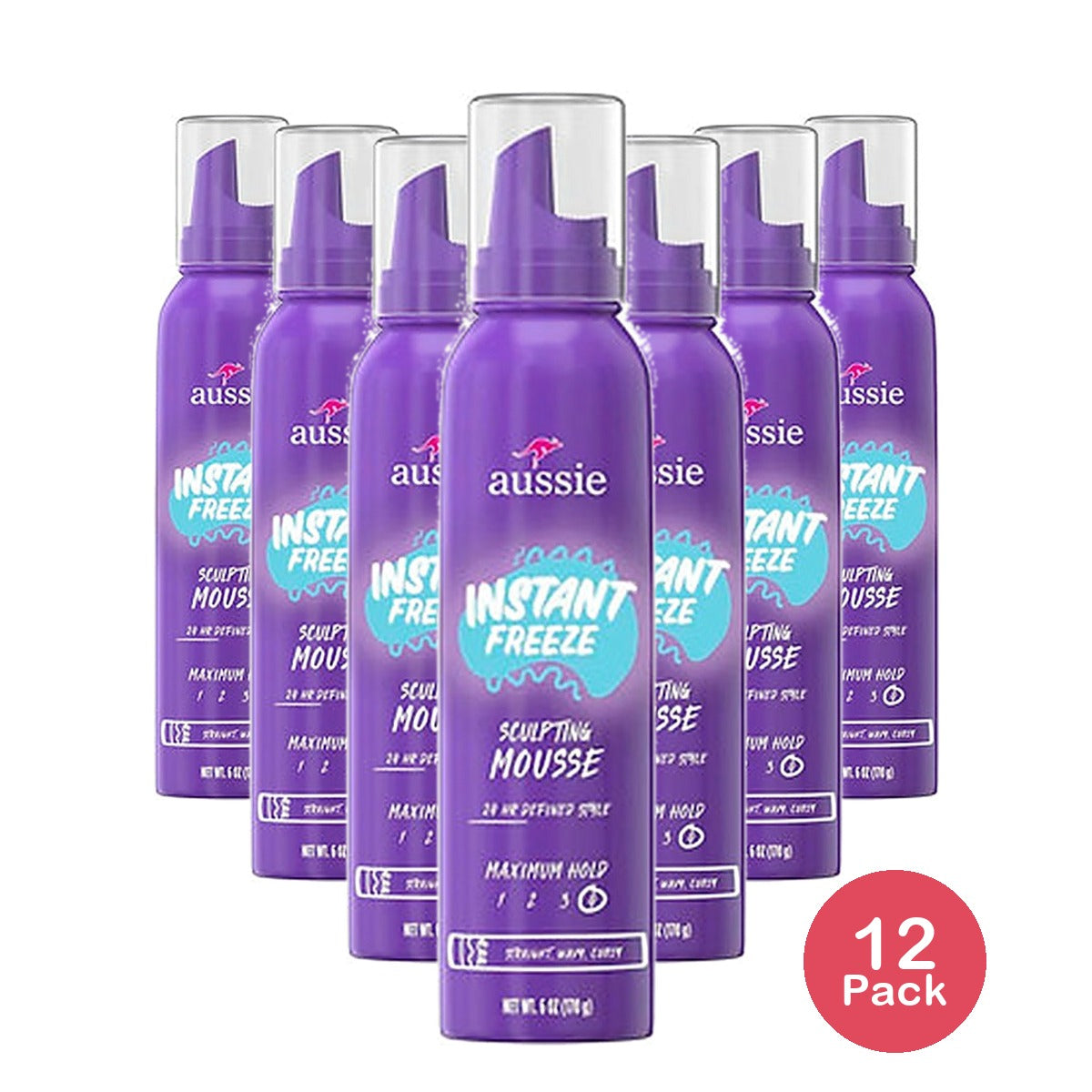 Aussie Instant Freeze Sculpting Mousse 6 Oz (Pack of 12)