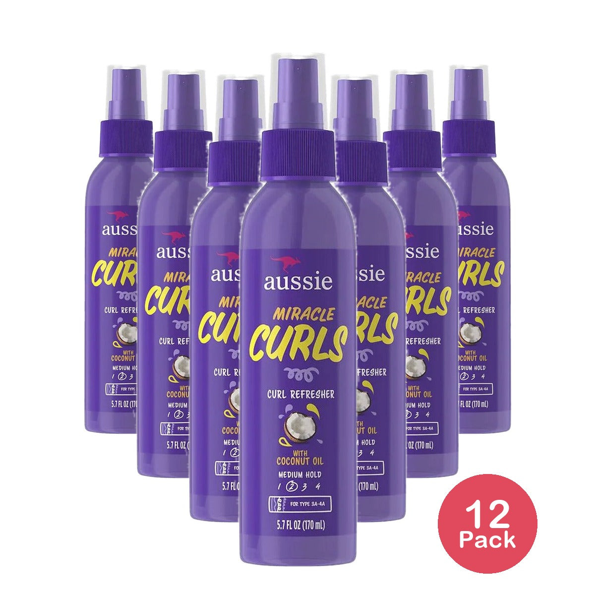 Aussie Miracle Curls Refresher Spray Gel 5.7 Oz (Pack of 12)