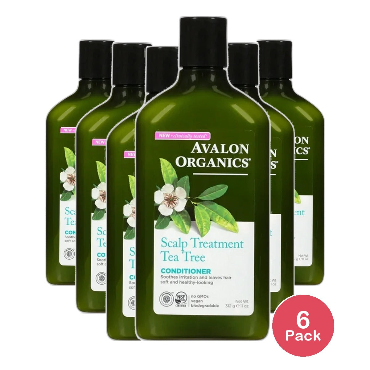 Avalon Organics Scalp Treatment Tea Tree Hair Conditioner 11Oz (Pack of 6)