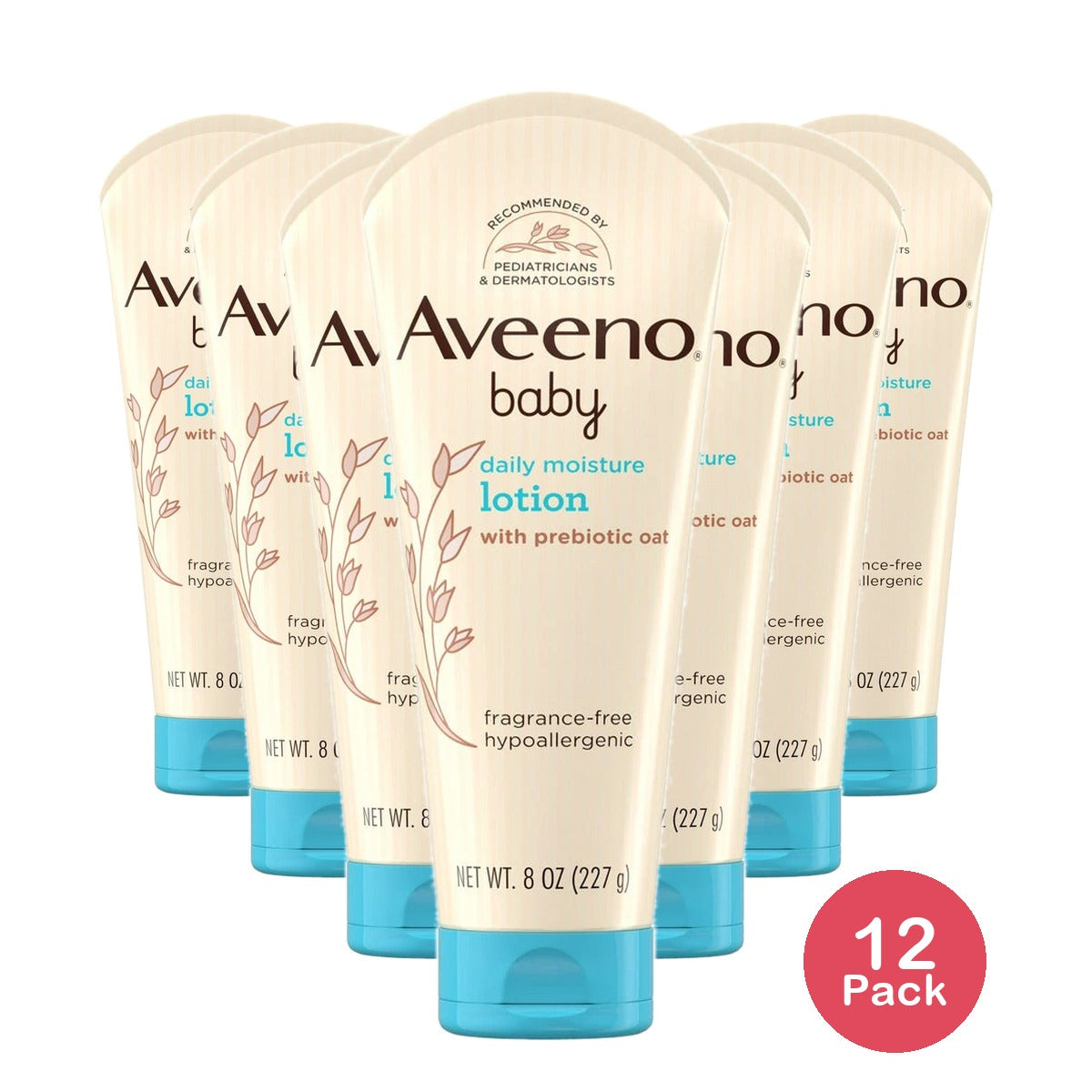 Aveeno Baby Daily Moisture Body Lotion for Baby and Toddler with Nourishing Oatm 8Oz (Pack of 12)