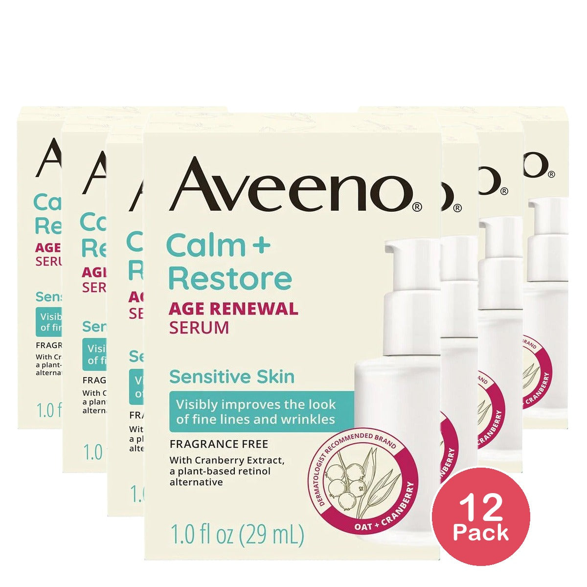 Aveeno Calm + Restore Age Renewal Serum 1 Oz (Pack of 12)