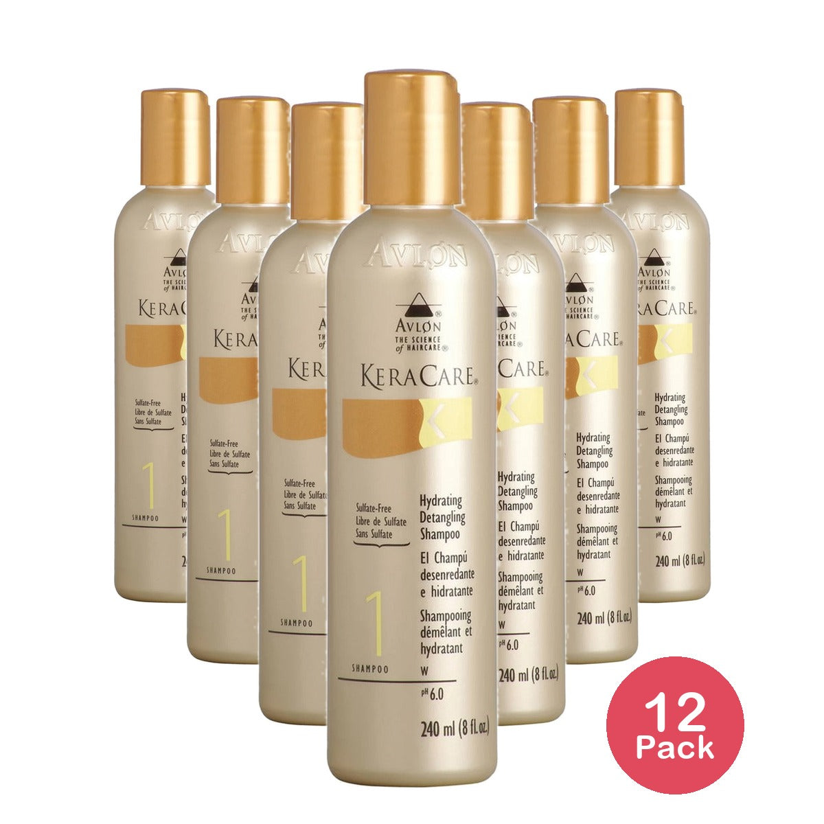 Avlon KeraCare Hydrating Detangling Shampoo 8 Oz (Pack of 12)