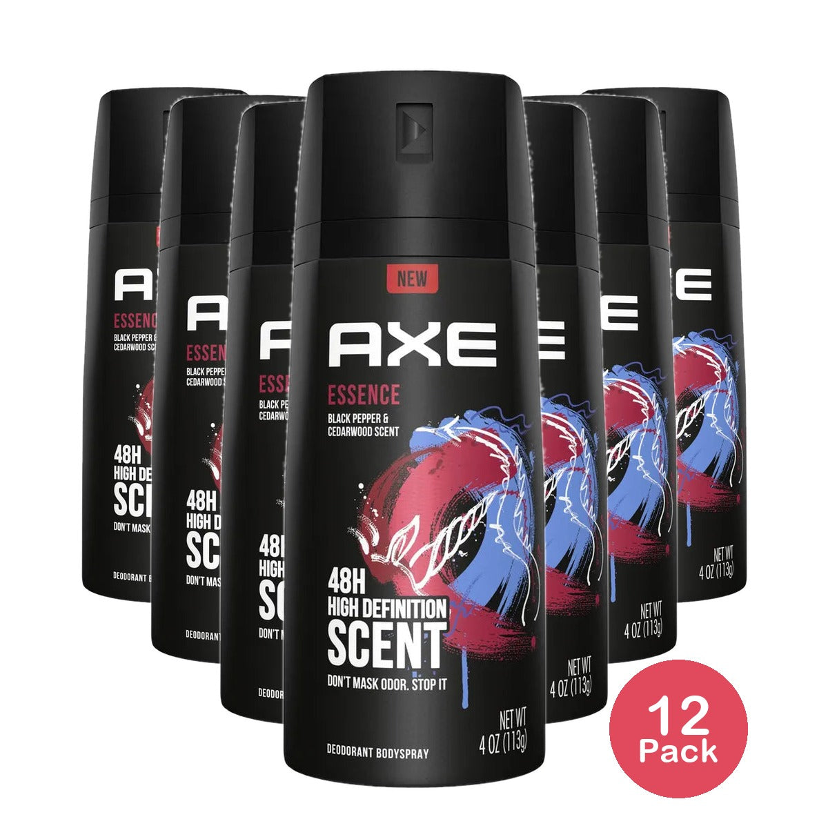 Axe Deodorant Body Spray For Men Essence 4Oz (Pack of 12)
