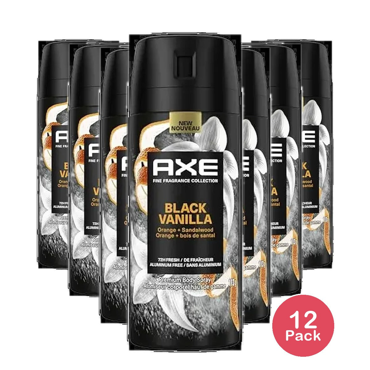Axe Fine Fragrance Collection y Spray Black Vanilla 4 Oz (Pack of 12)
