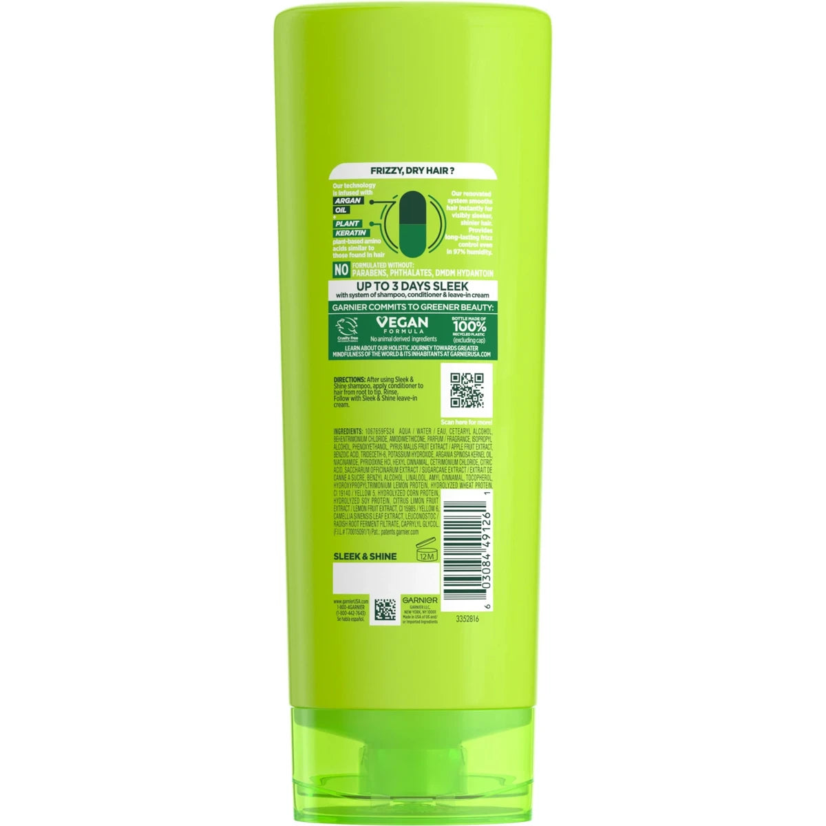 Garnier Fructis Sleek And Shine Fortifying Conditioner 12Oz (Pack of 6)