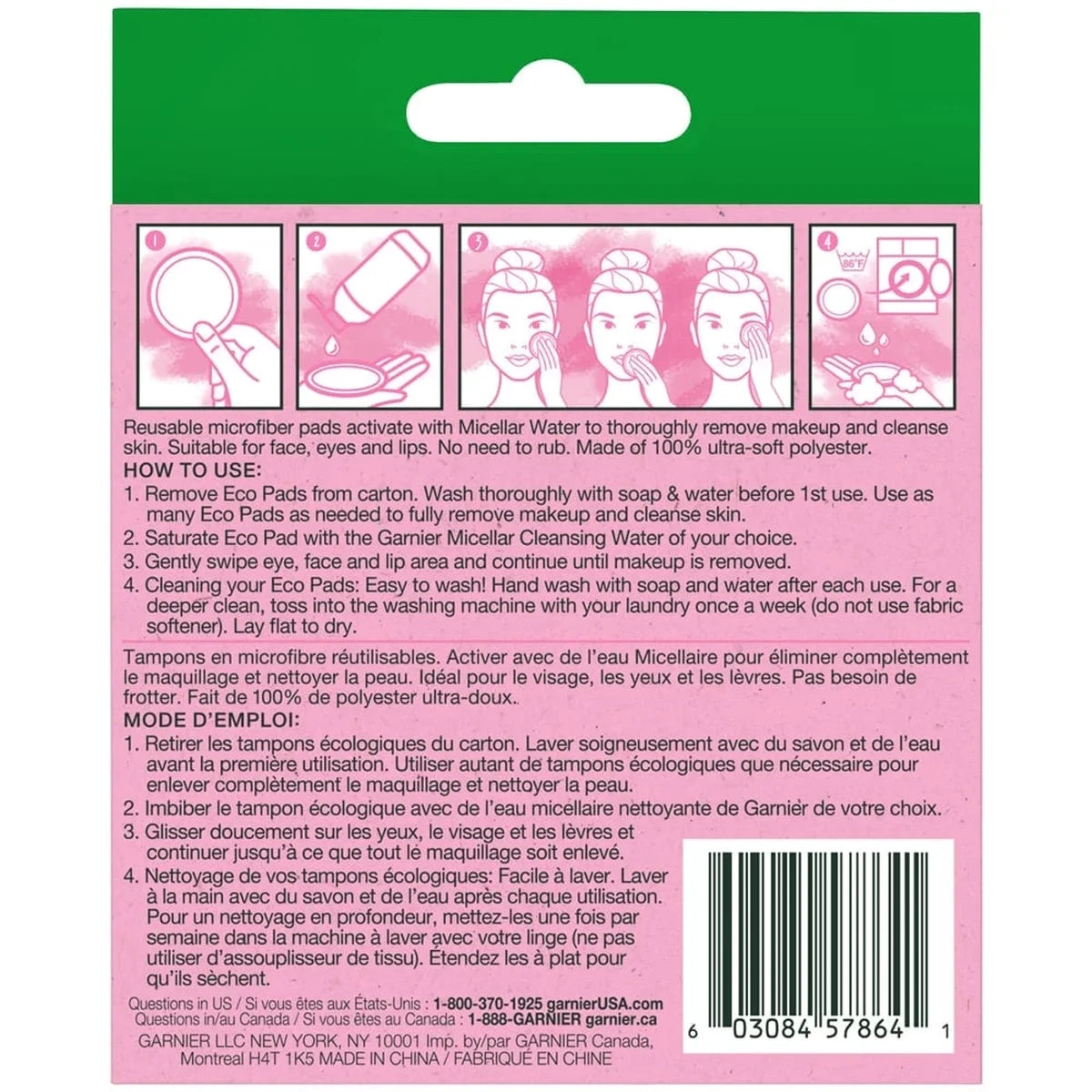 Garnier Skinactive Micellar Cleansing Eco Pads Reusable (Pack Of 6)