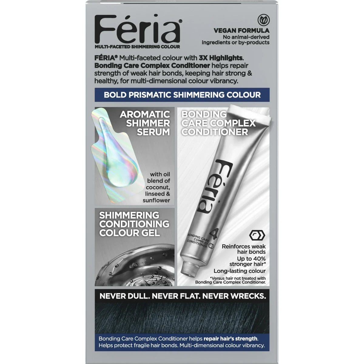 Loreal Feria Multi Faceted Shimmering Hair Color #21 Starry Night 10.4oz (Bright Black)1 Ea (Pack of 12)