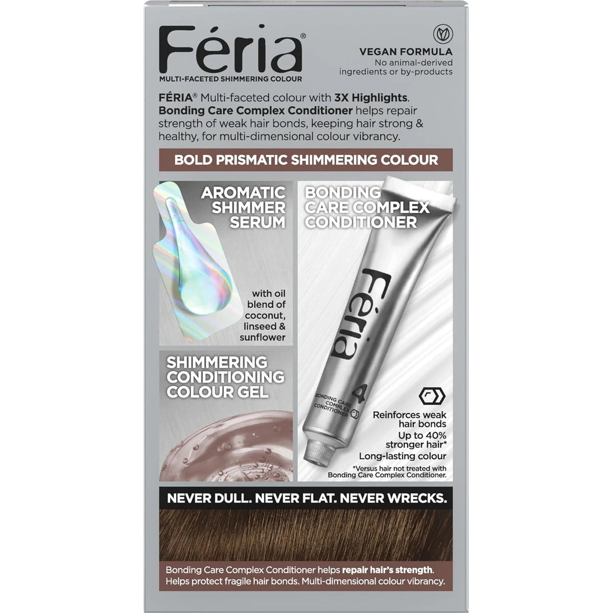 Loreal Feria Multi Faceted Shimmering Haircolor 50 Medium BrownKit 71249230015 6.3OZ (Pack of 12)