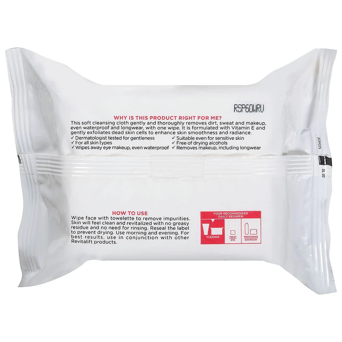 Loreal Revitalift Radiant Smoothing Wet Cleansing Towelettes (Pack Of 24)