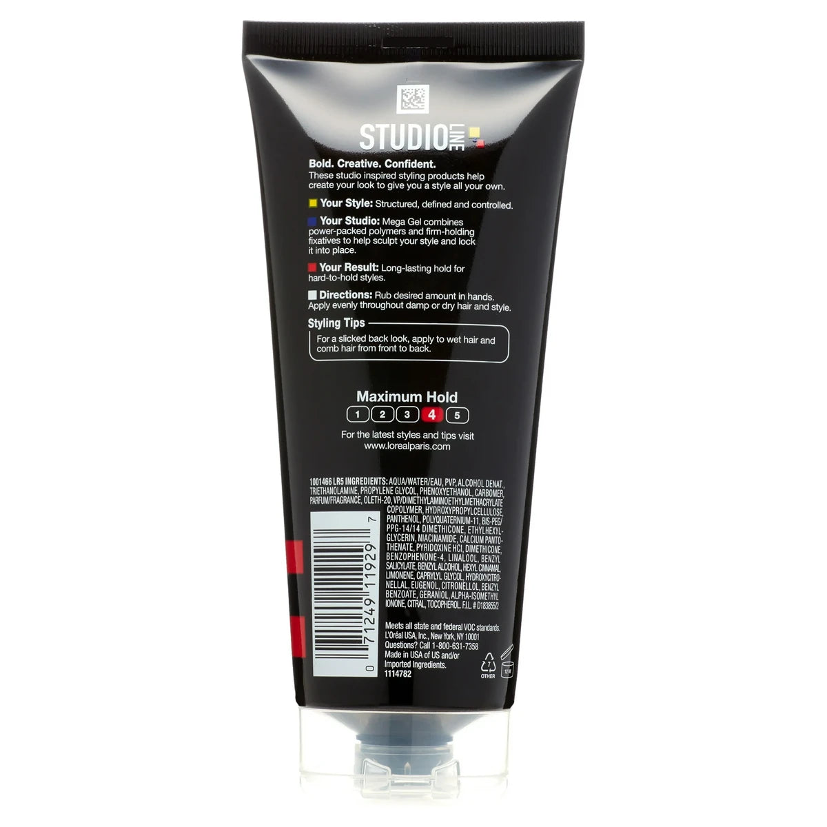 Loreal Studio Line Head Lock Mega Hard Hold Hair Gel Extreme Hold Curl And Frizz Control 6.8Oz (Pack of 6)