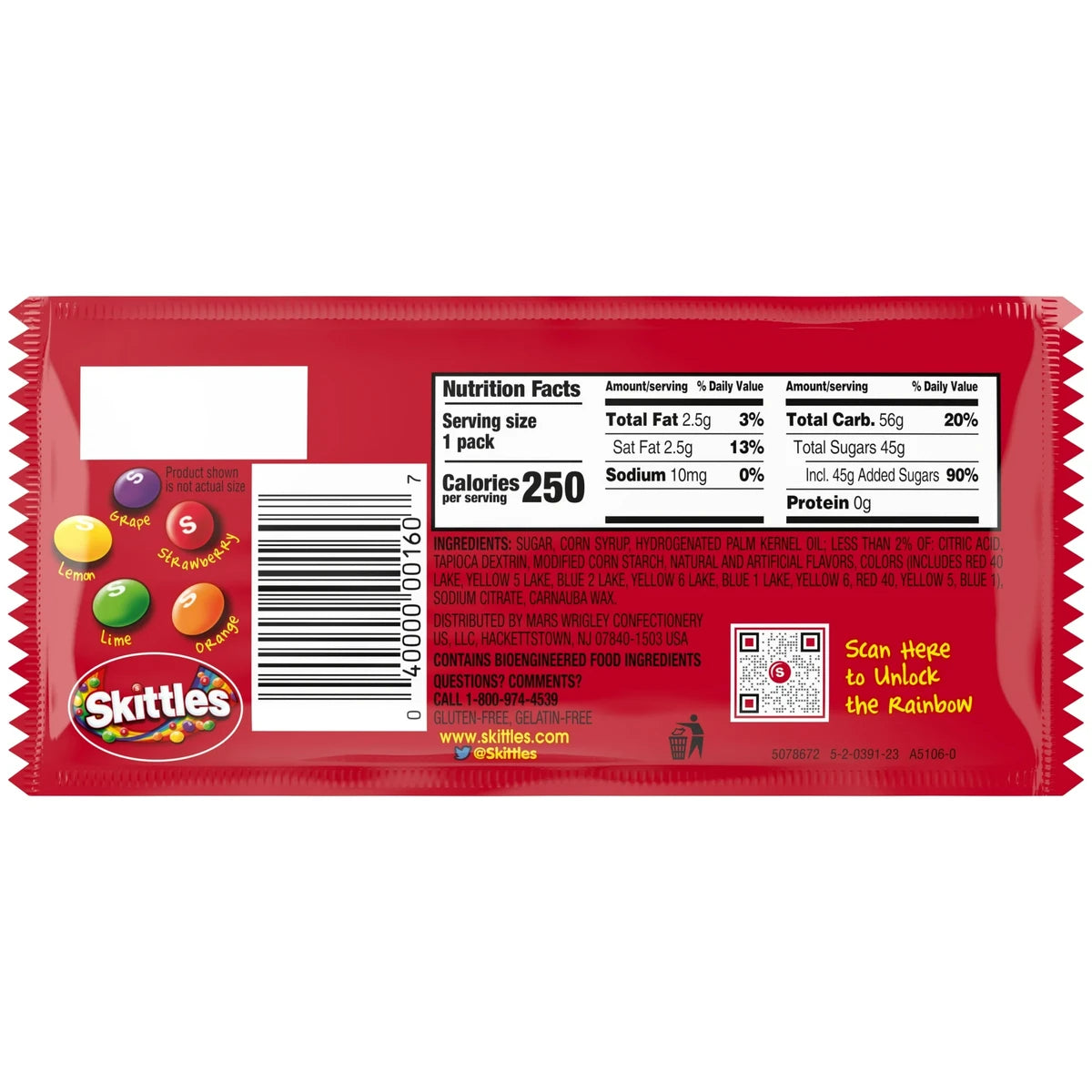 Skittles Original Fruit Flavor Candy 2.17Oz (Pack of 360)