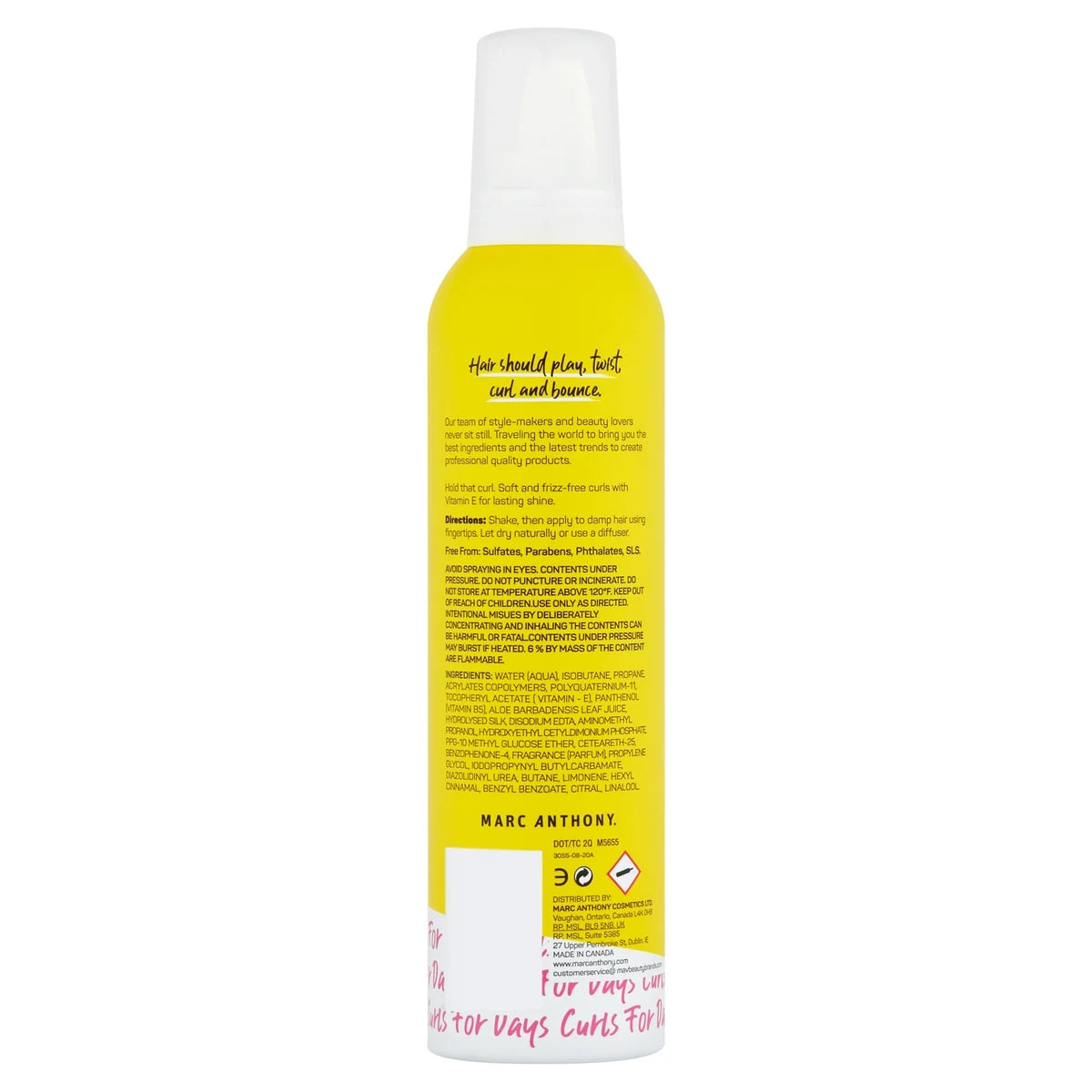 Marc Anthony Strictly Curls Curl Enhancing Styling Foam for Hair 10Oz (Pack of 6)