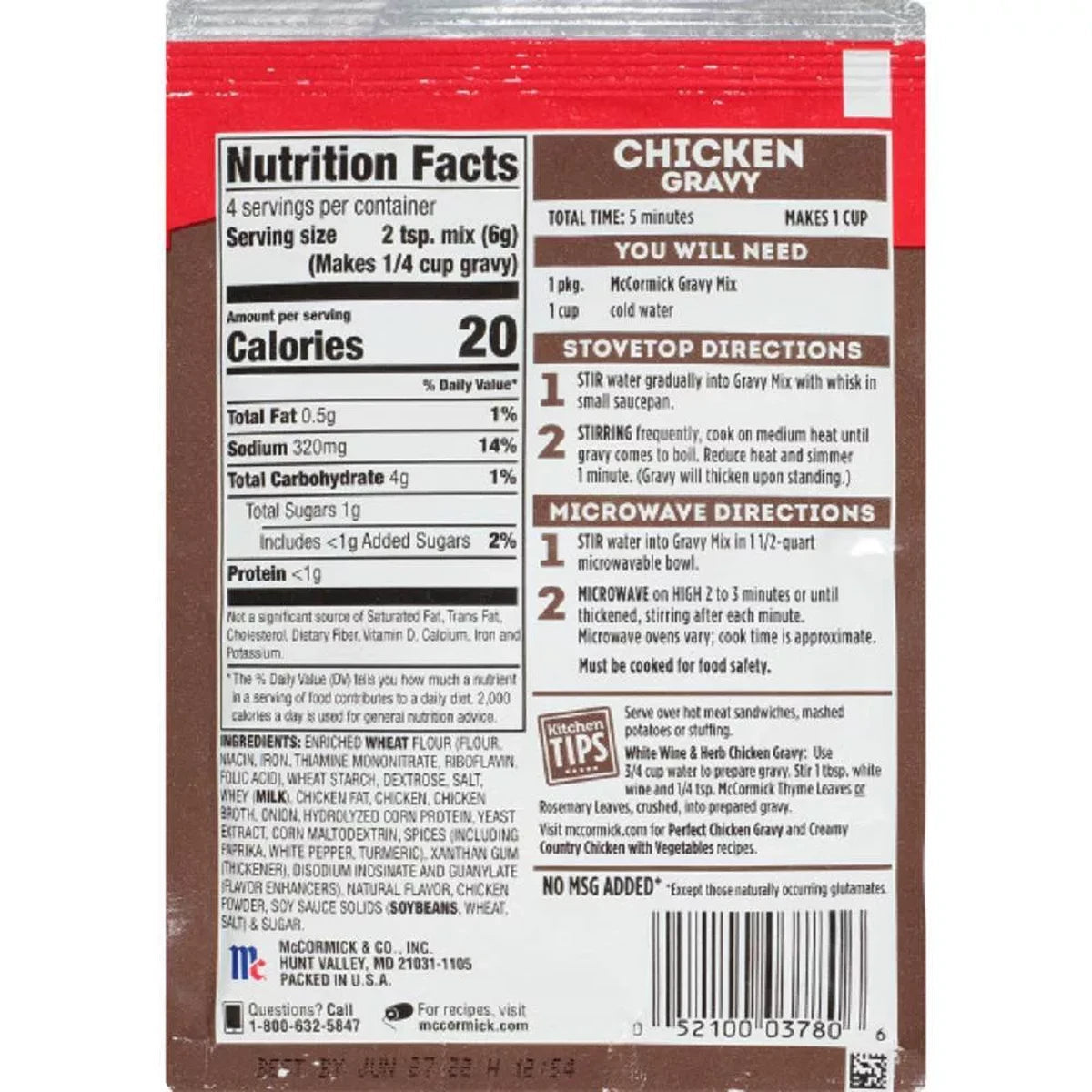 McCormick Chicken Gravy Mix 0.87Oz (Pack of 24)