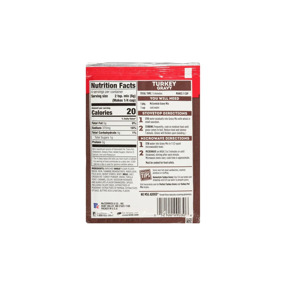 McCormick Homestyle Gravy Mix 0.87Oz (Pack of 24)