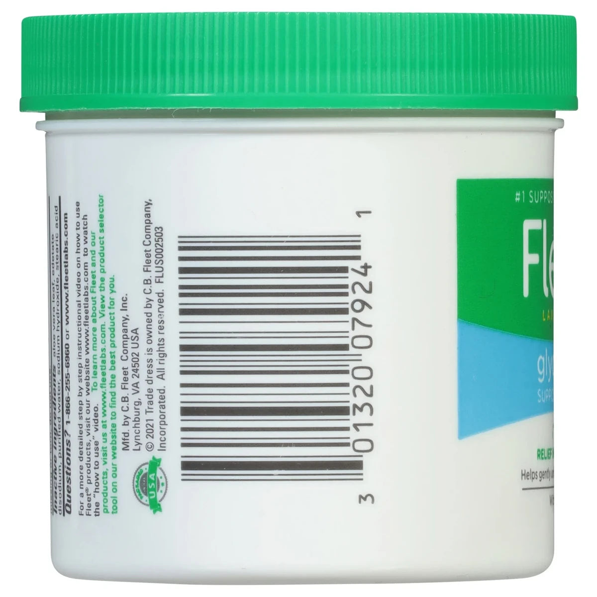Fleet Glycerin Laxative Adult Suppositories Jar24 Ea 3.21oz (Pack of 12)