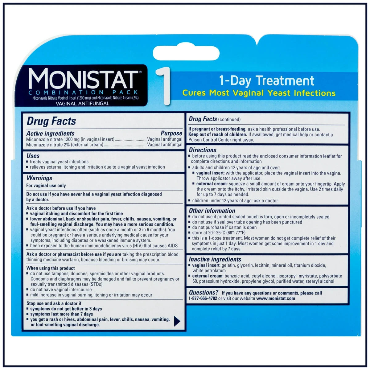 Monistat 1 Vaginal Antifungal Combination Pack Day Or Night 0.41Oz (Pack Of 12)