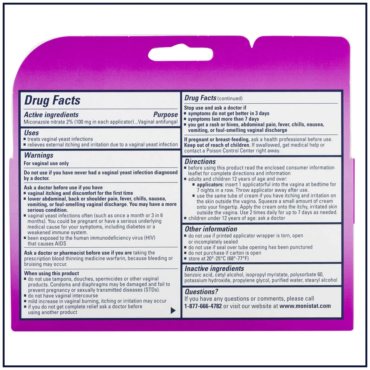 Monistat 7 Vaginal Antifungal Cream For 7 Days 1 Kit 1.59oz (Pack of 12)