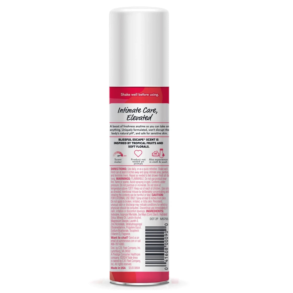 Summer's Eve Feminine Deodorant Freshening Spray Blissful Escape 2 FlOz (Pack of 24)