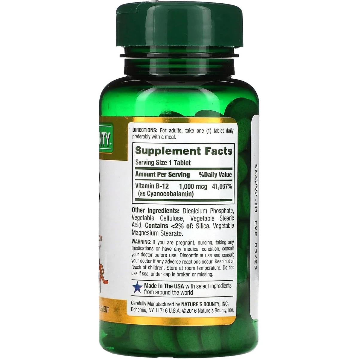 Natures Bounty Vitamin B-12 1000 Mcg Tablets Value Size 4.48Oz (Pack of 24)