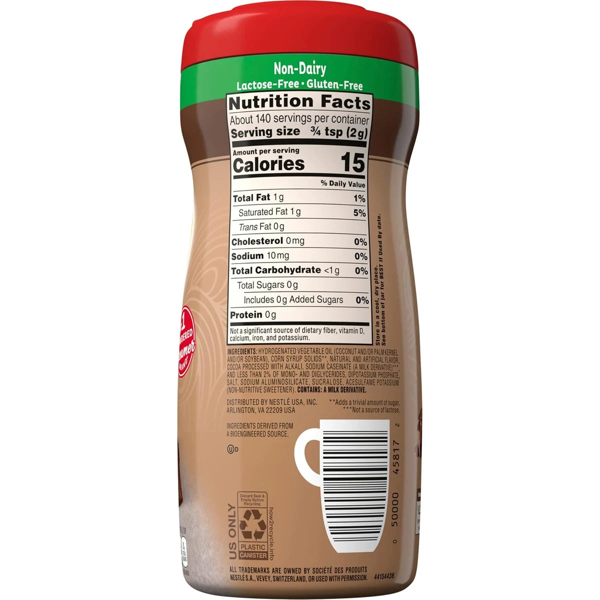 Nestle Coffee Mate Sugar Free Chocolate Creme Coffee Powder 10.2Oz (Pack of 6)