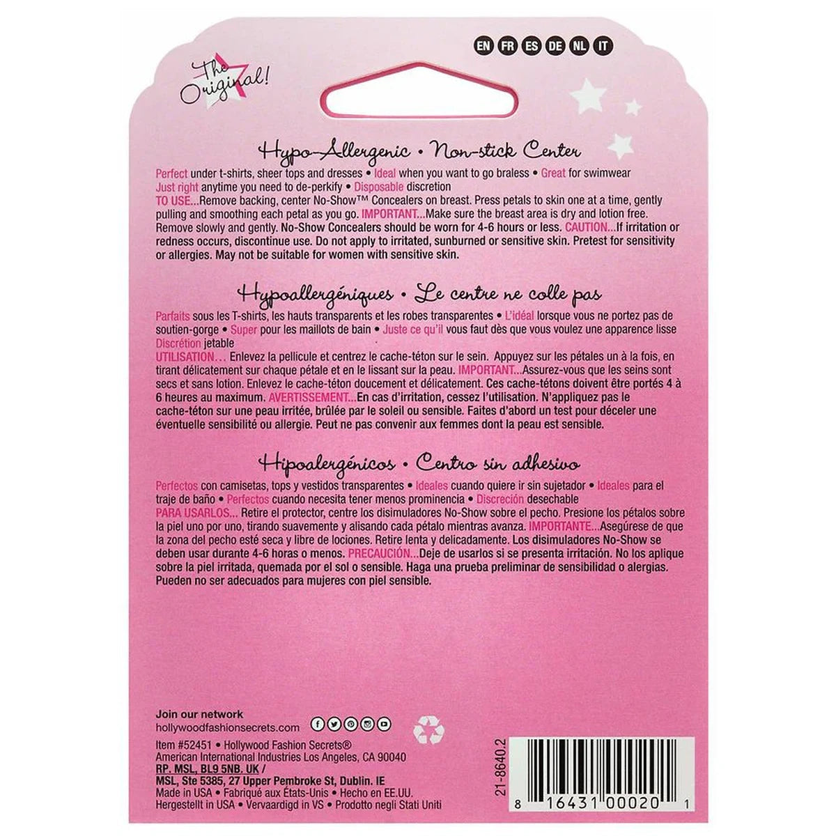 Hollywood Fashion Secrets Tape No Shows Disposable Self Adhesive Nipple Concealers Nude 5 Pairs 0.63Oz (Pack Of 24)