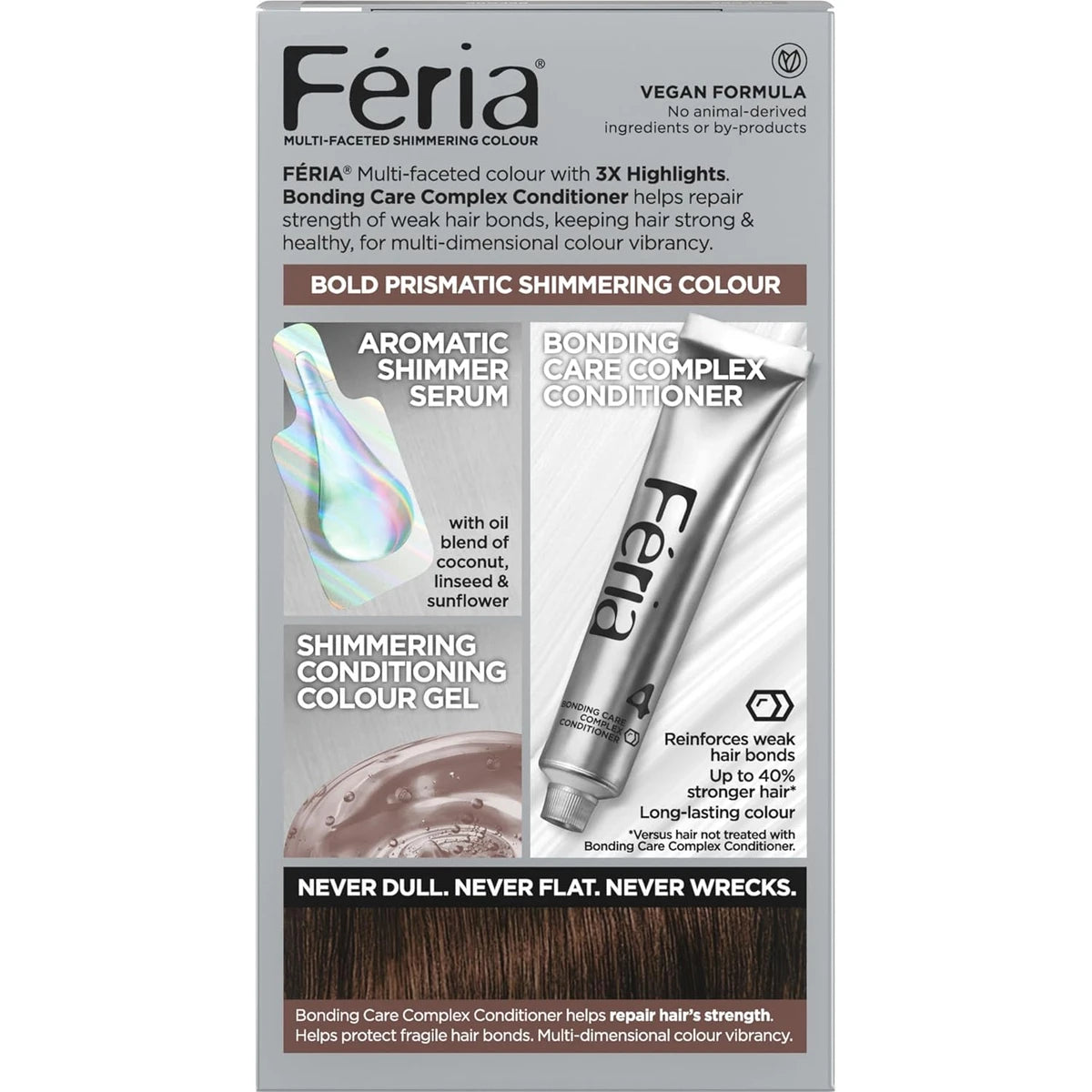 Loreal Feria Multi Faceted Shimmering Hair Color 45 French Roast 9.14Oz (Pack of 12)