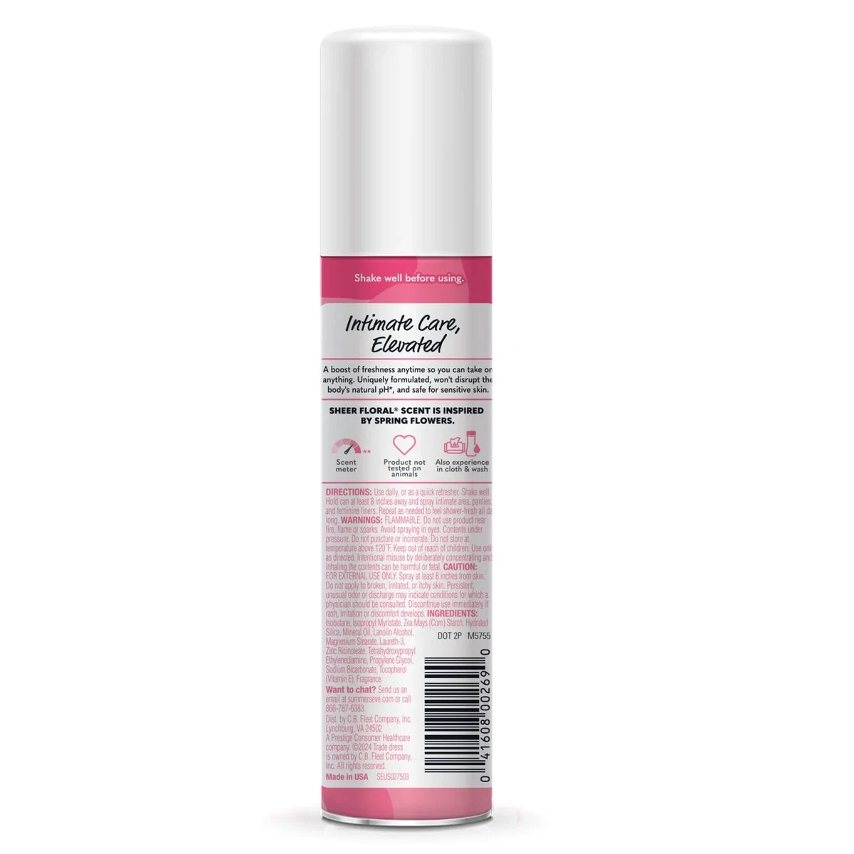 Summers Eve Freshening Spray Deodorant Sheer Floral 2Oz (Pack of 24)