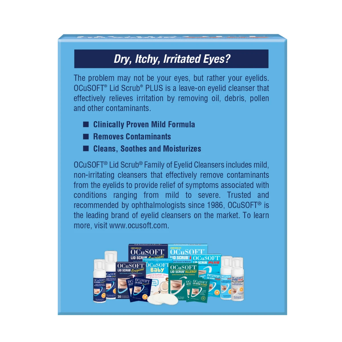 Ocusoft Eyelid Scrub Pre-Moistened Pads Plus30 / Box 1.13Oz (Pack of 24)