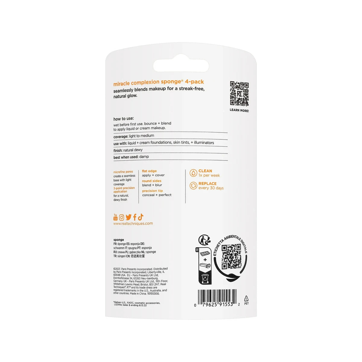 Real Techniques Miracle Complexion Sponge 0.88Oz(Pack Of 16)