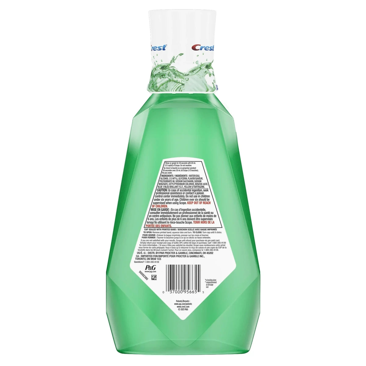 Crest Scope Outlast Mouthwash Long Lasting Mint For Fresh Breath 33.8Oz (Pack of 6)