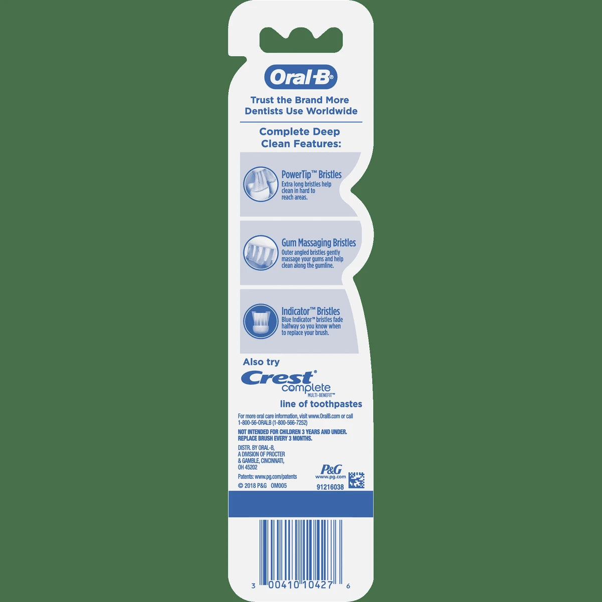 Oral B Complete Deep Clean Manual Toothbrush Soft Bristle 1.44Oz(Pack of 72)