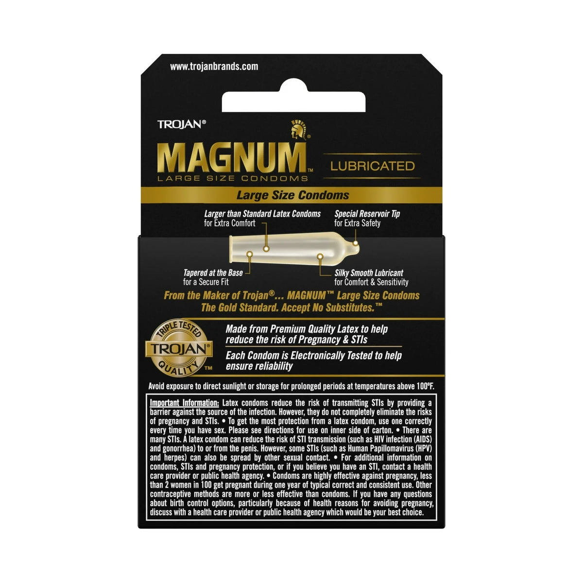 Trojan Magnum Lubricated Latex Condoms0.64oz (Pack of 48)