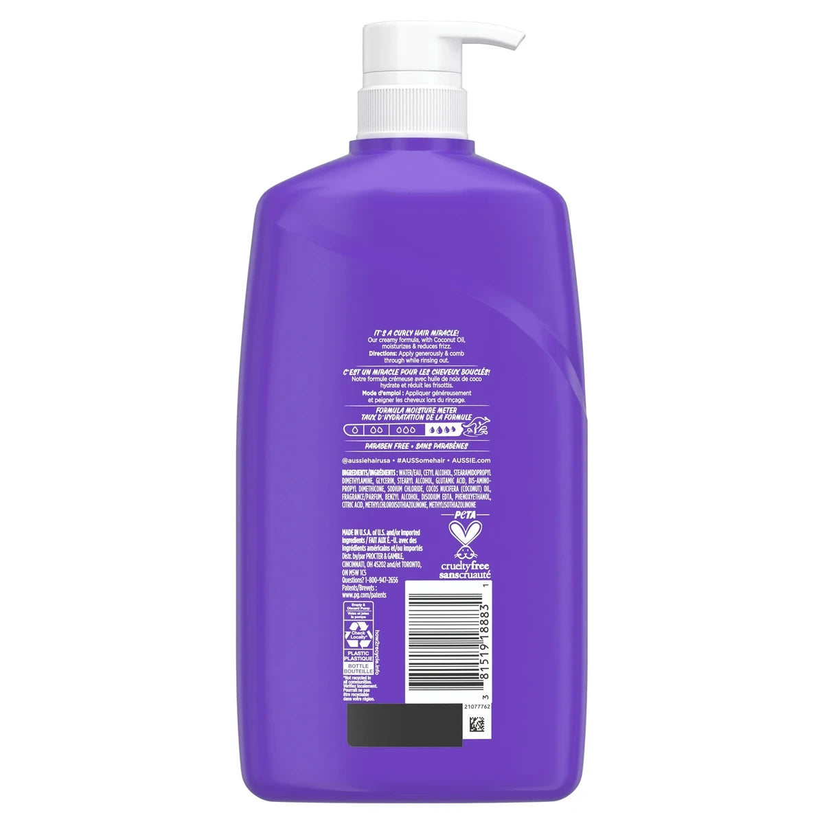 Aussie Miracle Curls Conditioner with Coconut Oil Paraben Free 26.2Oz (Pack of 4)