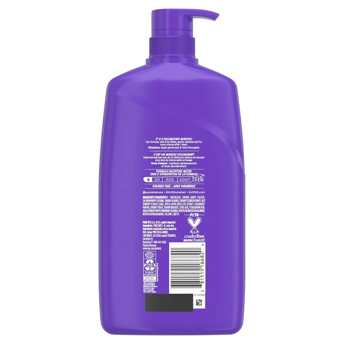 Aussie Miracle Volume Hair Shampoo with Pump 26.2Oz (Pack of 4)