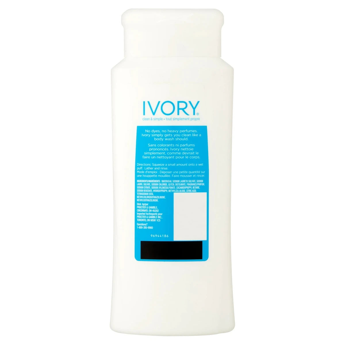 Ivory Body Wash Original Free of Dyes 21Oz (Pack of 4)