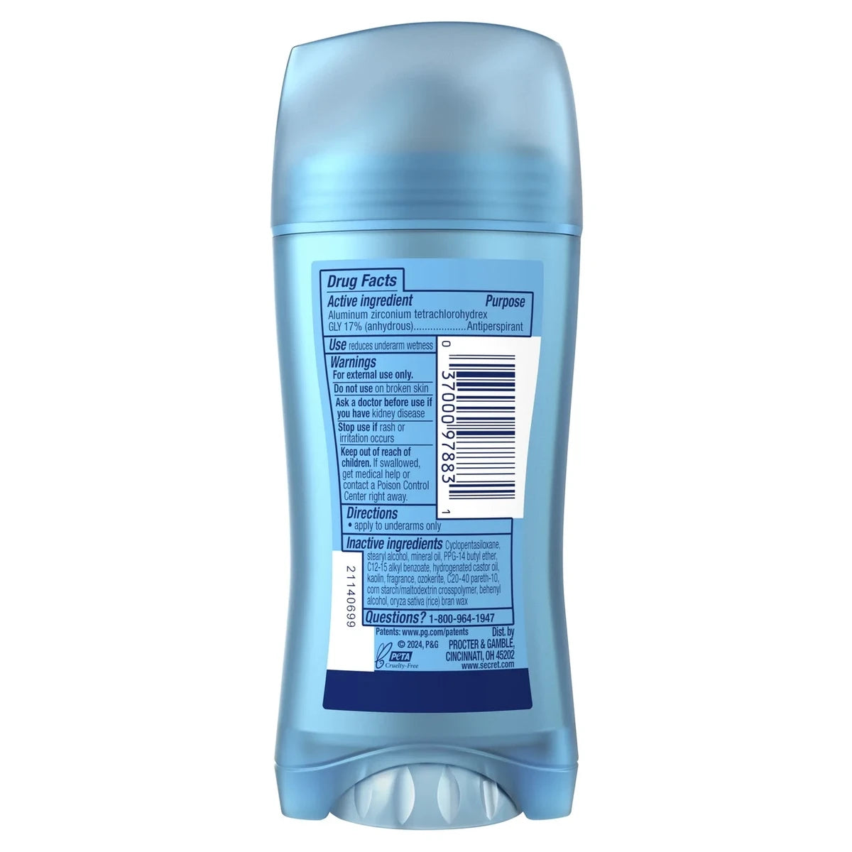 Secret Fresh Antiperspirant And Deodorant Invisible Solid Cool Waterlily 2.6Oz (Pack of 12)