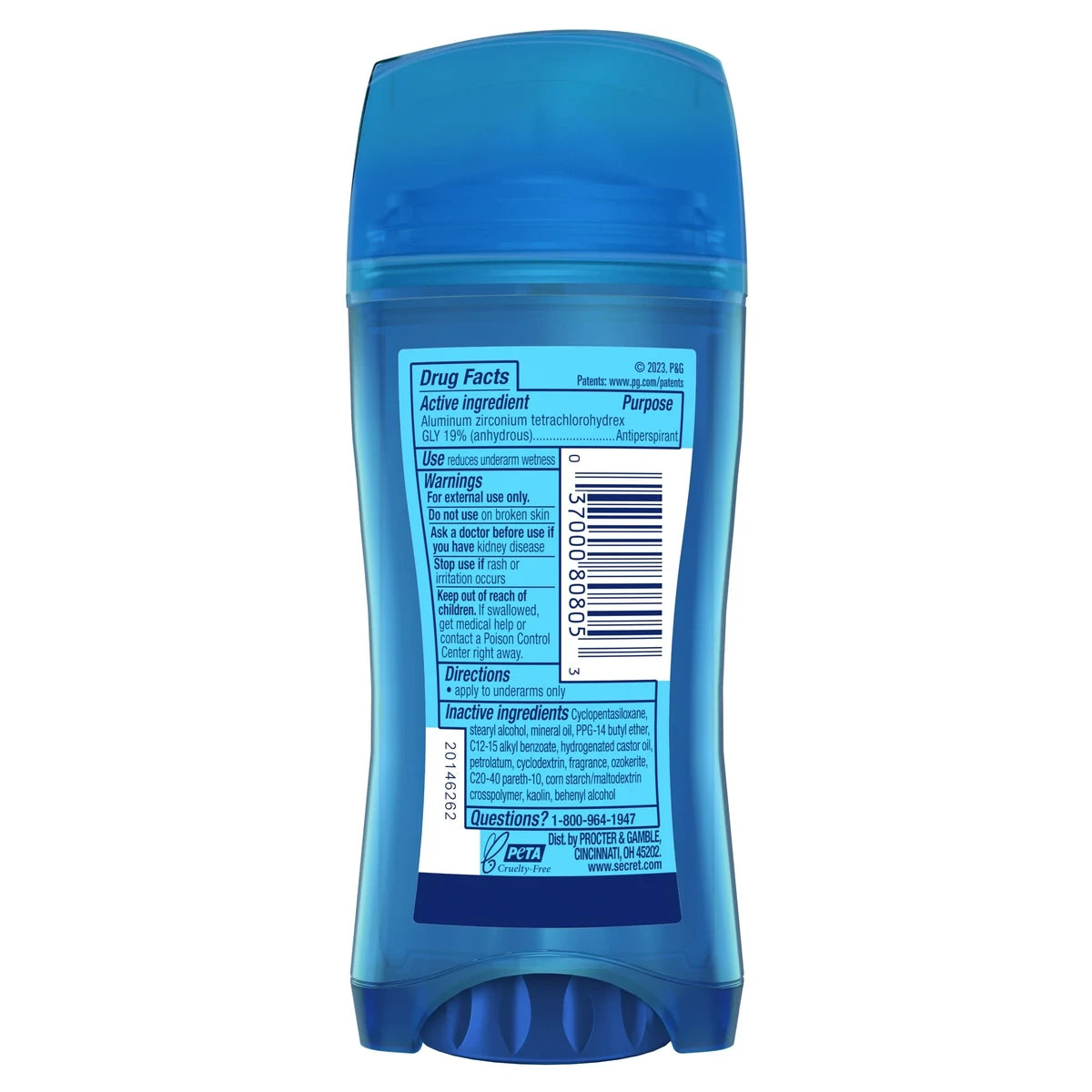 Secret Outlast Antiperspirant Deodorant Invisible Solid Completely Clean 2.6Oz (Pack of 12)