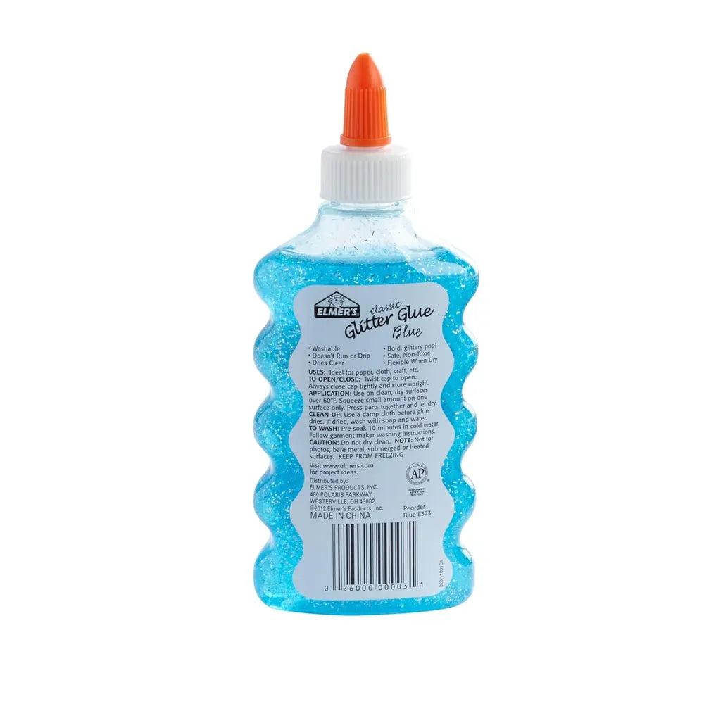 Elmers Liquid Glitter Glue Washable Blue 6Oz (Pack of 18)
