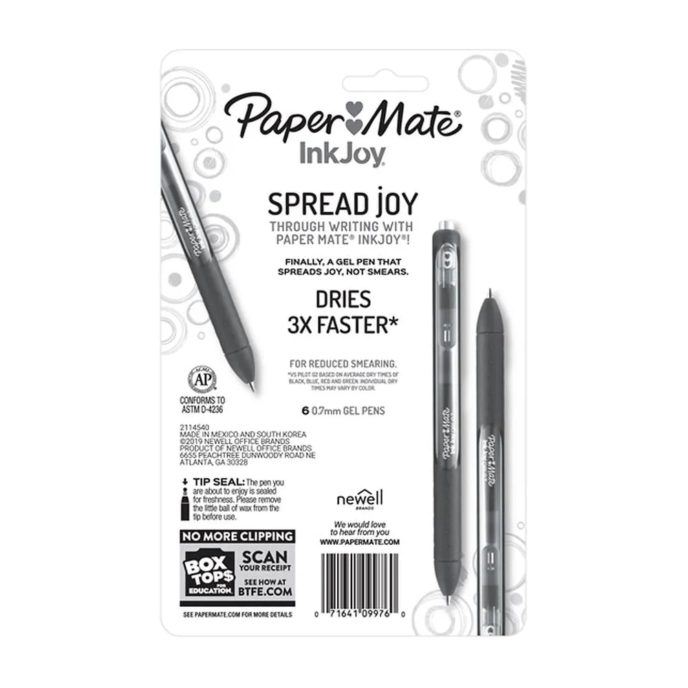 Paper Mate InkJoy Gel Pens Fashion Student 0.7 mm Medium Point6.0 ea 3.2oz (Pack of 36)