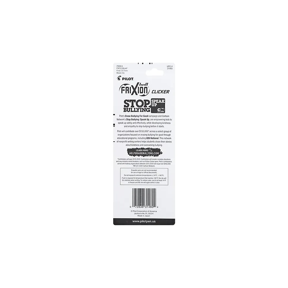 Pilot FriXion Clicker Erasable and Retractable Gel Ink Pens Fine Point 0.7 mm Black Ink 0.352oz (Pack of 48)