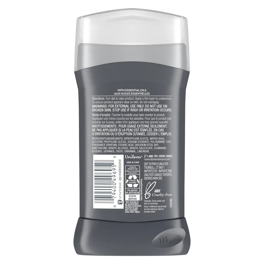 Dove Men+Care Long Lasting Deodorant Stick Morning Fresco 3 Oz (Pack of 12)