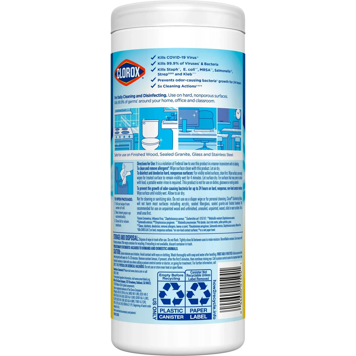 Clorox Disinfecting Wipes Lemon Fresh 9.1oz (Pack of 12)
