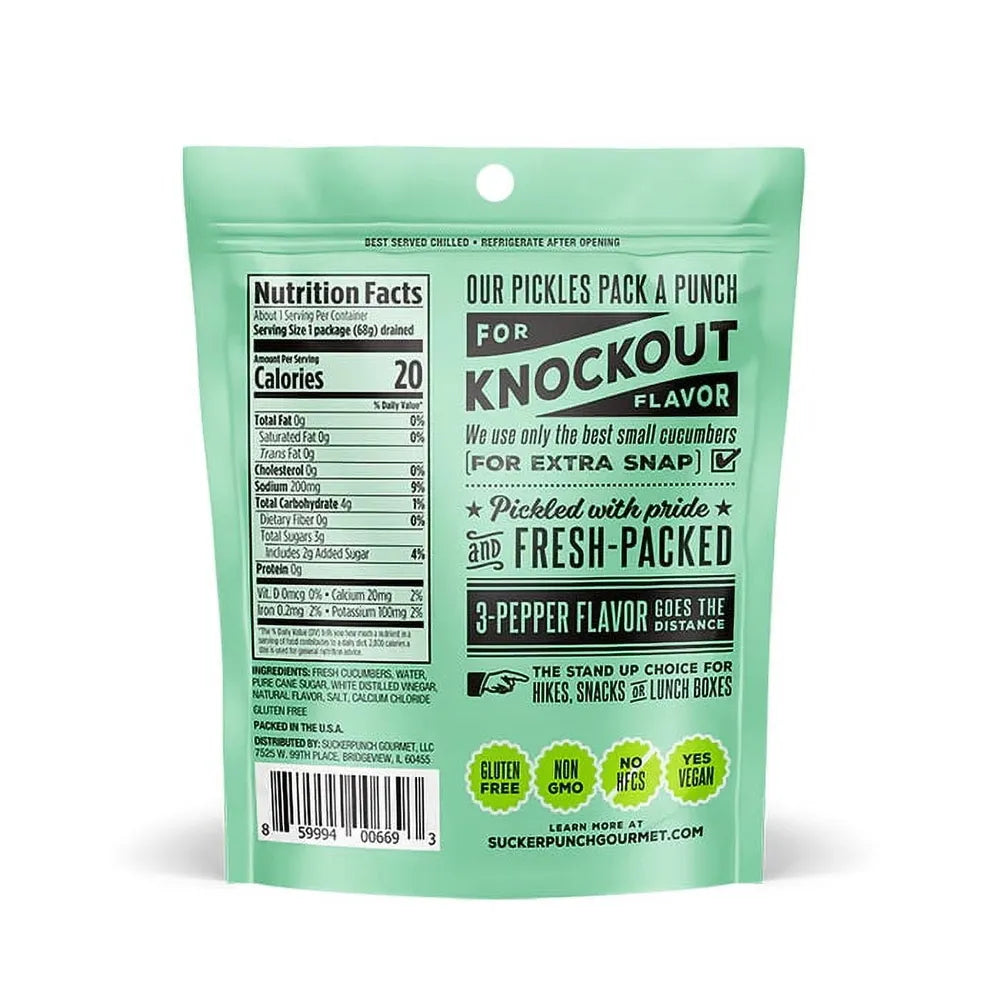 SuckerPunch Pickle Chips 3 Pepper 3.4 oz (Pack of 12)
