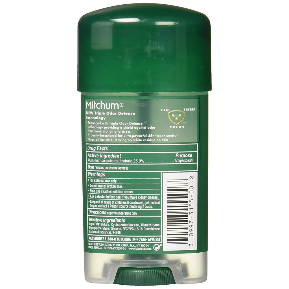 Mitchum Clear Gel Antiperspirant And Deodorant Unscented 2.25Oz (Pack of 24)