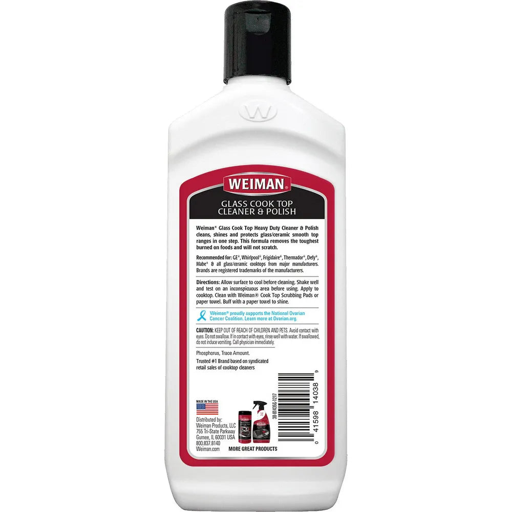 Weiman Glass Cook Top Heavy Duty Cleaner and Polish 10Oz (Pack of 6)