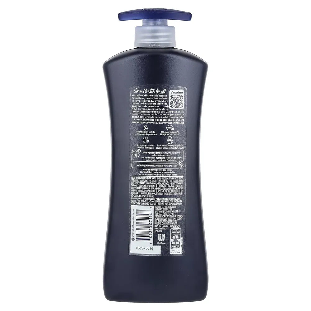Vaseline Men Cooling Hydration 3-in-1 for Dry Skin 20.3Oz (Pack of 4)